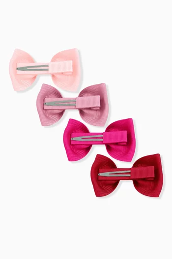 Small Bow Hair Clips, Set of 4