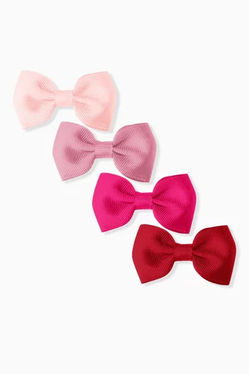 Small Bow Hair Clips, Set of 4