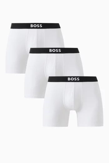 Logo Boxer Briefs in Cotton, Set of 3