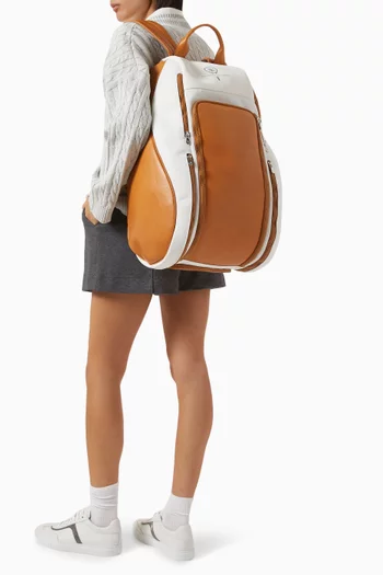 Padel Backpack in Leather & Techno Fabric