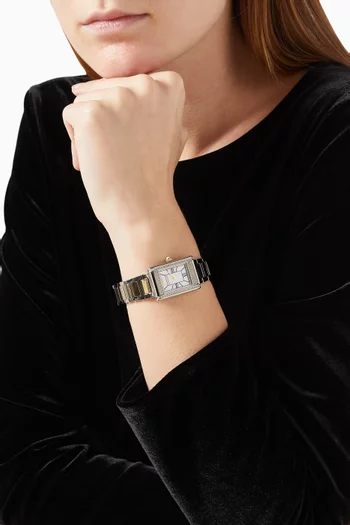 Genni Quartz Stainless Steel Watch, 22 x 32mm