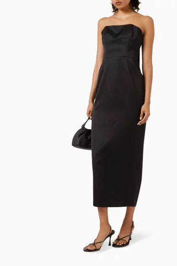 Romeo Strapless Maxi Dress in Satin