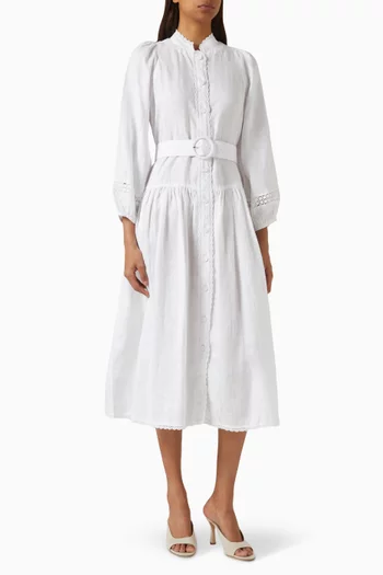 Stella Midi Dress in Linen