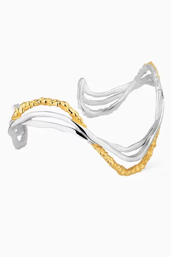 Ripple Mix Bracelet in 925 Sterling Silver & 18kt Gold-plated Silver