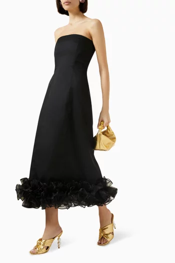 Sable Chaud Midi Dress in Gabardine