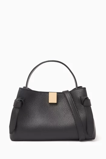 Mini Gyoza Top-handle Bag in Pebble Grained Leather
