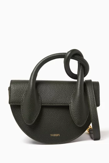 Small Pretzel Bag in Grained Leather