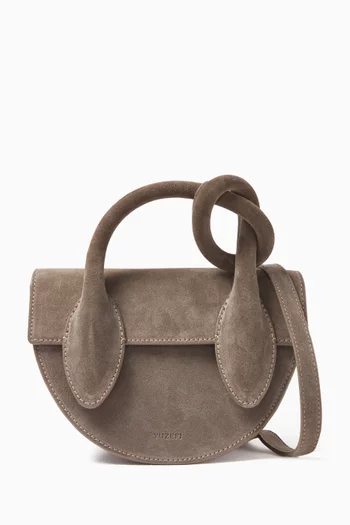 Small Pretzel Bag in Suede