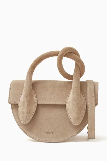 Small Pretzel Bag in Grained Leather