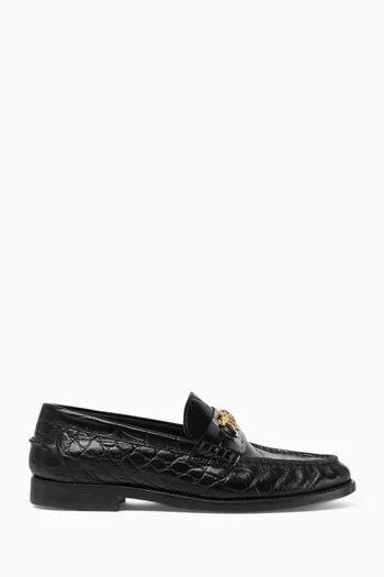 Medusa '95 Loafers in Croc-embossed Leather