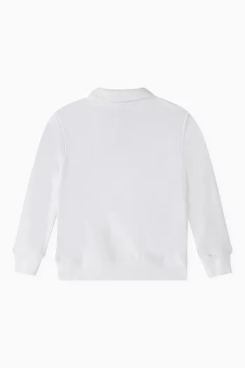 Embroidered-pony Zip Sweatshirt in Cotton-blend
