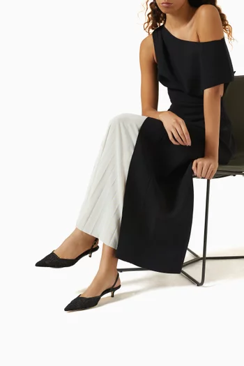 حذاء سورينتو بسير خلفي وكعب 35 مم دانتيل مطرز