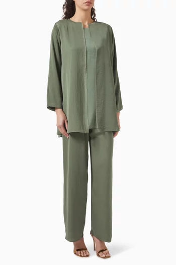 3-piece Top & Pants Set in Silk