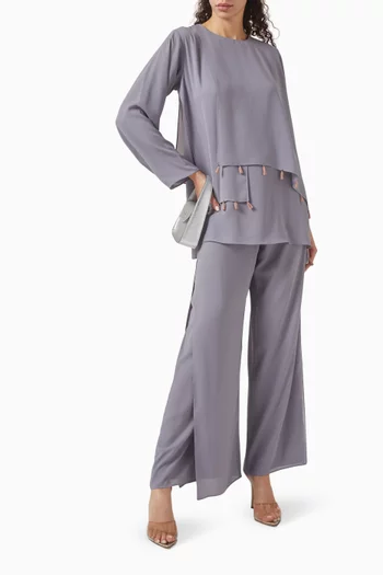 3-piece Top & Pants Set in Crepe Chiffon