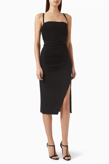 Draped Midi Dress in Viscose-blend