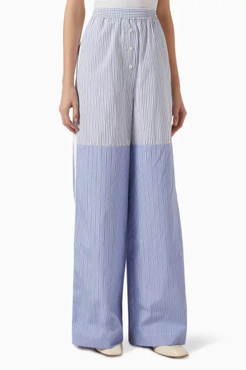 Striped Boyfriend Pants in Organic-cotton