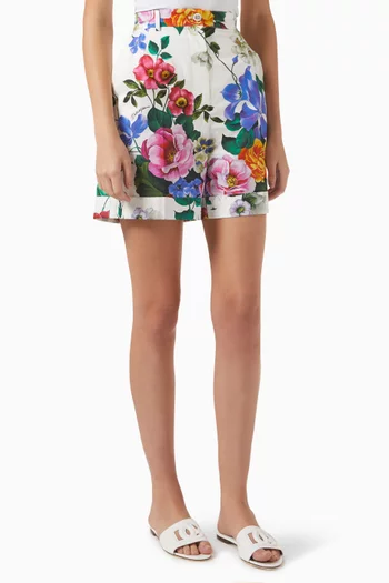Floral-print Shorts in Cotton