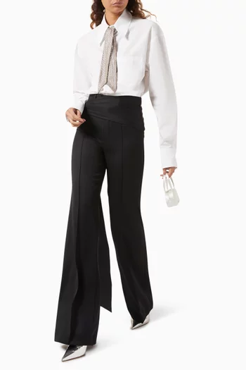 Tie-up sash Pants in Virgin Wool