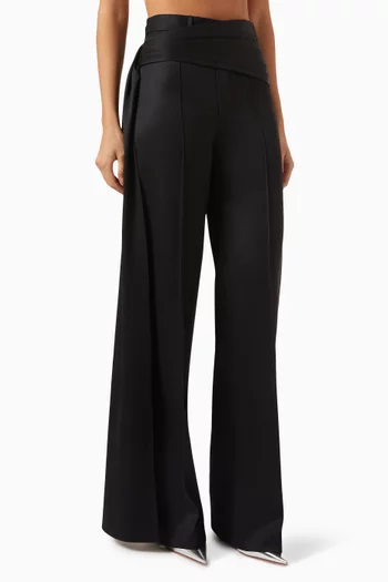 Tie-up sash Pants in Virgin Wool
