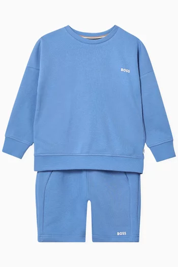 Logo Print Shorts in Fleece