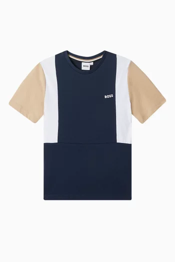 Colour-block Logo T-shirt in Cotton