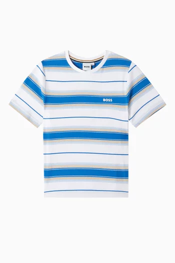 Striped Logo T-shirt in Cotton-jersey