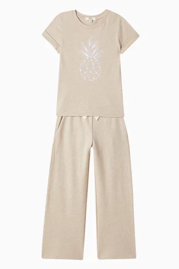 Embroidered Pineapple T-shirt in Organic Cotton