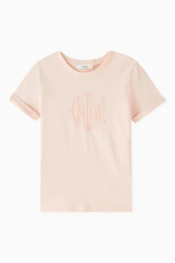 Logo Embroidered T-shirt in Organic Cotton
