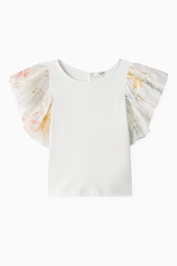 Ruffle T-shirt in Organic Cotton