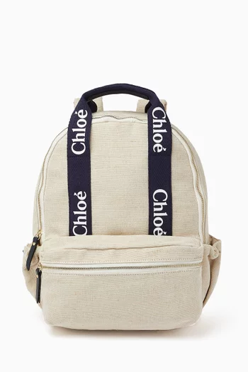 Logo-trim Backpack in Jute-blend
