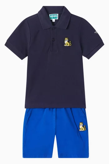 Embroidered Polo Shirt in Cotton-piqué