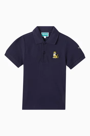Embroidered Polo Shirt in Cotton-piqué