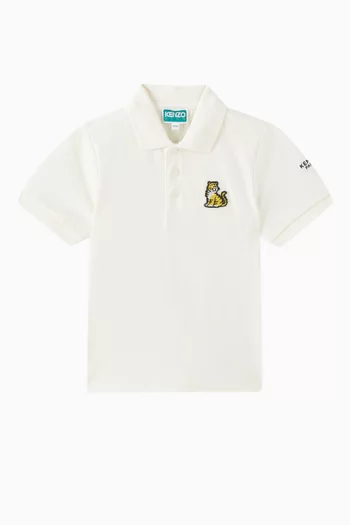 Embroidered Polo Shirt in Cotton-piqué