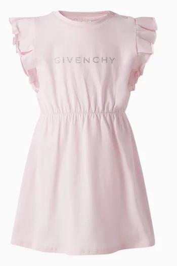 Glitter Logo Dress in Cotton