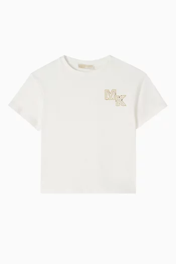 Metallic-effect Logo T-shirt in Organic Cotton