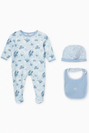 Jungle-print Sleepsuit Set in Organic Cotton