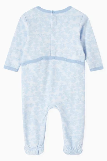 Seigaiha-print Sleepsuit in Organic Cotton