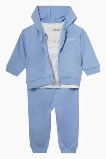 Elephant-print 3-piece Set in Organic Cotton