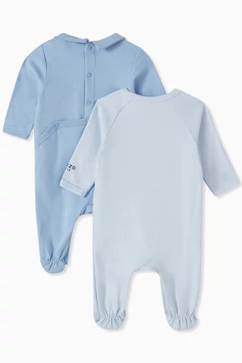 Tiger Logo-print Sleepsuit Set in Organic Cotton