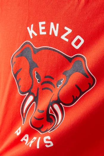 Elephant-print T-shirt in Cotton