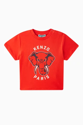Elephant-print T-shirt in Cotton