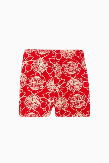 Logo Print Shorts in Cotton