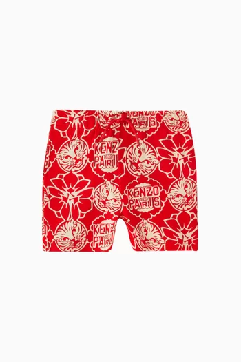 Logo Print Shorts in Cotton