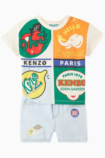 Graphic Logo Print T-Shirt in Cotton
