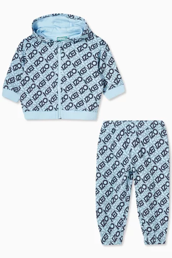 طقم بطبعة بشعار قطن عضوي، قطعتان