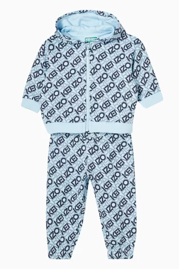 طقم بطبعة بشعار قطن عضوي، قطعتان