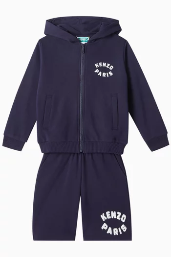Embroidered Logo Zip-up Hoodie in Fleece