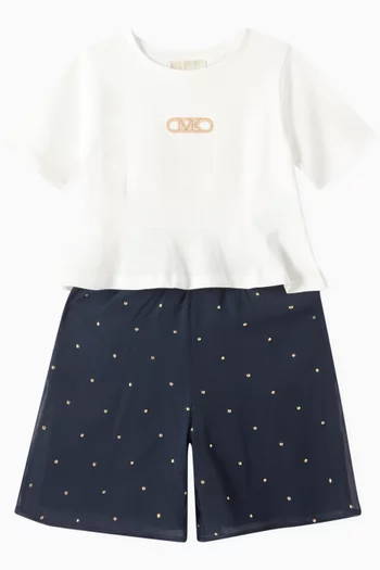 Studded Logo T-shirt in Cotton