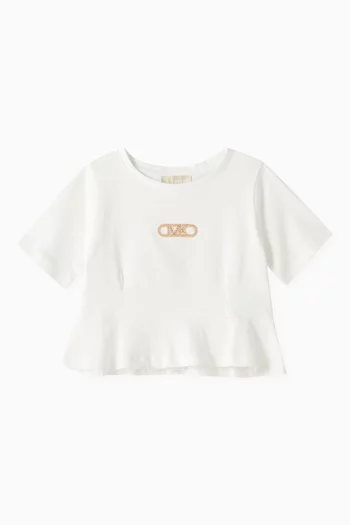 Studded Logo T-shirt in Cotton