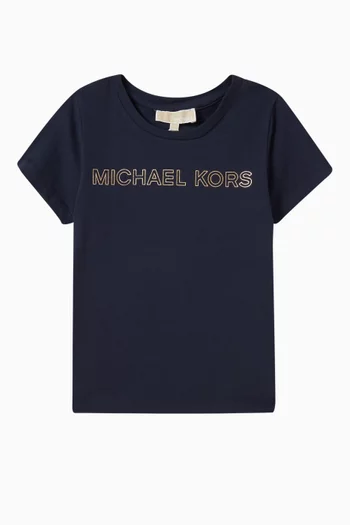 Metallic-effect Logo T-shirt in Cotton